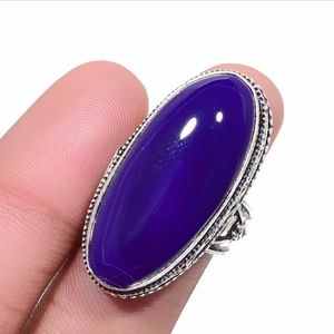 New Huge Botswana Agate 925 Silver Ring.
